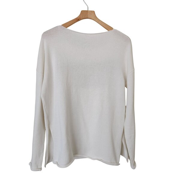 Champagne Please White Knit Cottom Sweater Comfy Cozy Casual Beach Party Cute - Picture 3 of 8